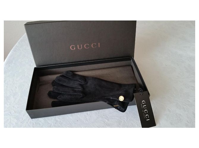 Dolce & Gabbana GUCCI SCHWARZE WILDLEDERHANDSCHUHE - Ansicht 6