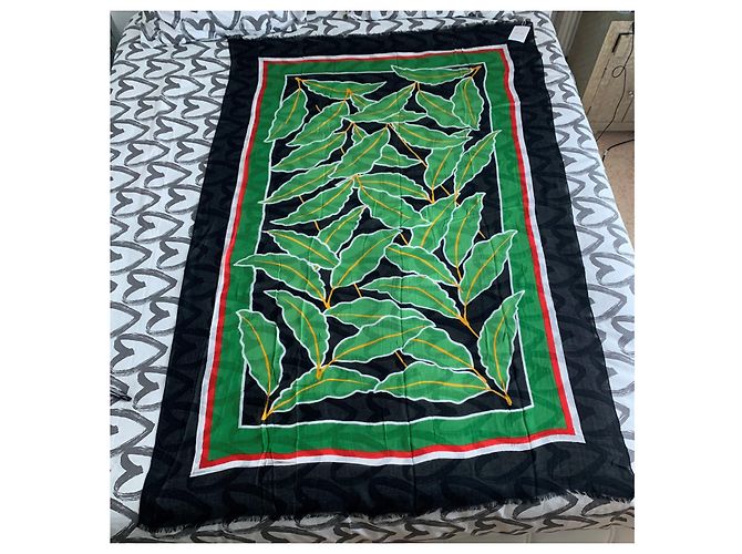 Stola Diane Von Furstenberg in viscosa e modal nero bianco rosso verde - vista 2