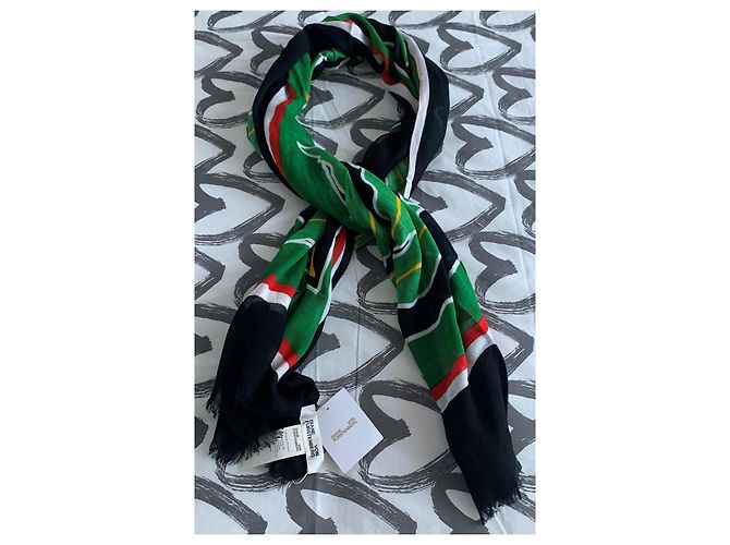 Stola Diane Von Furstenberg in viscosa e modal nero bianco rosso verde - vista 3