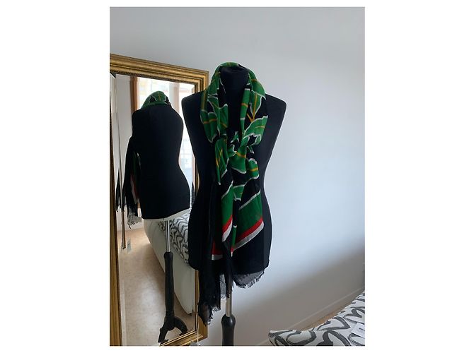 Stola Diane Von Furstenberg in viscosa e modal nero bianco rosso verde - vista 4