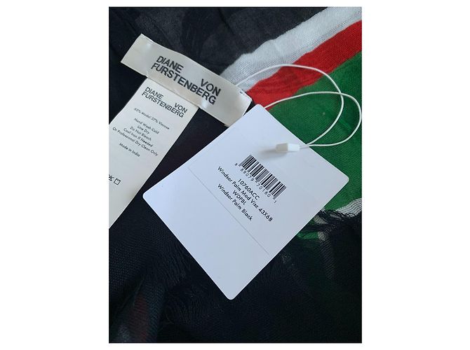 Stola Diane Von Furstenberg in viscosa e modal nero bianco rosso verde - vista 8