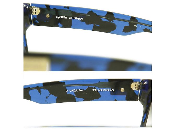 Occhiali da sole firmati Matthew Williamson X Linda Farrow blu neri - vista 6