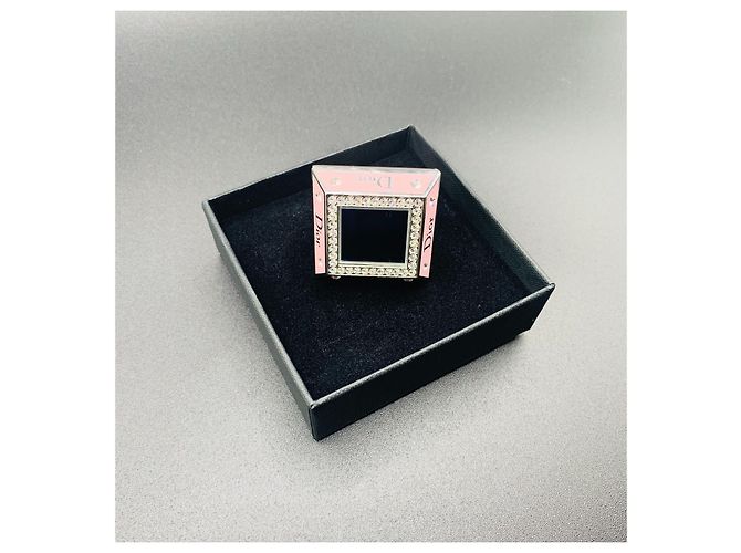 Anello accessorio borsa Dior con cristalli e specchio e catena grumetta Argento - vista 4