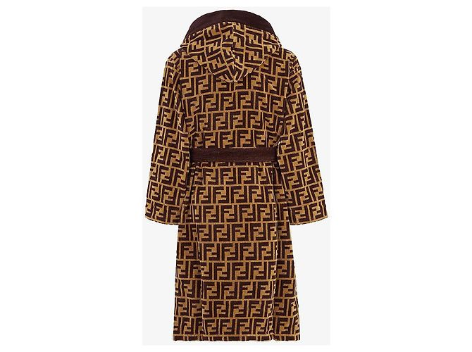 Fendi gefütterter Bademantel mit FF-Logo aus Stoff GRÖSSE M NEU - Ansicht 2