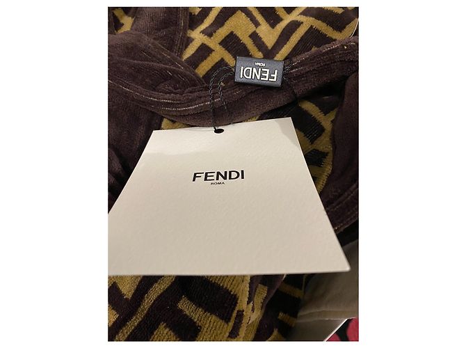 Fendi gefütterter Bademantel mit FF-Logo aus Stoff GRÖSSE M NEU - Ansicht 6