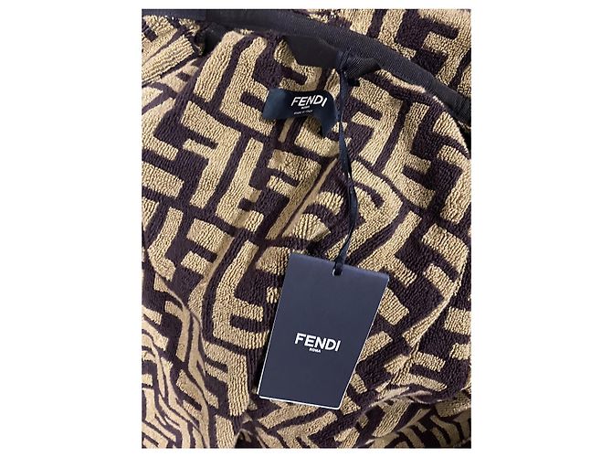 Fendi gefütterter Bademantel mit FF-Logo aus Stoff GRÖSSE M NEU - Ansicht 8