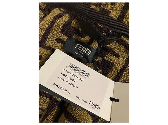 Fendi gefütterter Bademantel mit FF-Logo aus Stoff GRÖSSE M NEU - Ansicht 9