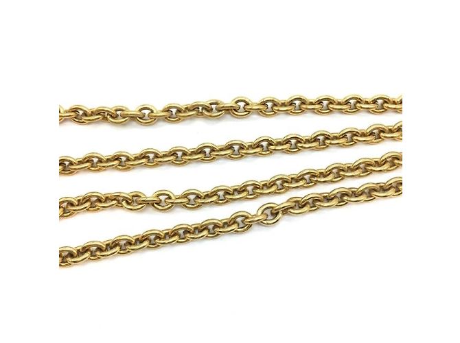 Collana con charm martellato a tripla catena in oro CC Chanel D'oro - vista 11
