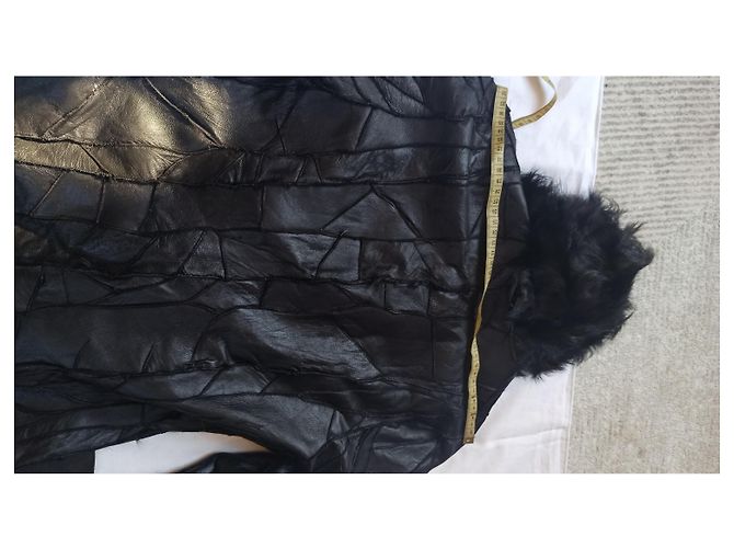 Autre Marque Cappotto in pelle d'agnello nero Ines and Marshal - vista 11