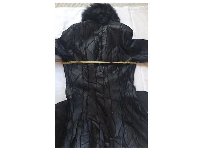 Autre Marque Cappotto in pelle d'agnello nero Ines and Marshal - vista 12
