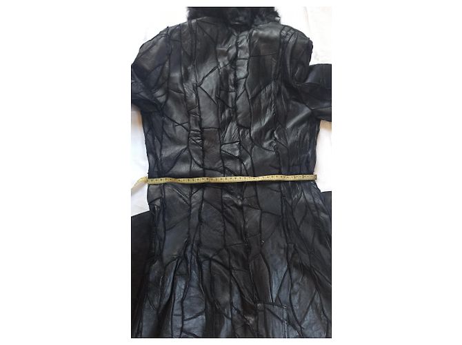 Autre Marque Cappotto in pelle d'agnello nero Ines and Marshal - vista 13