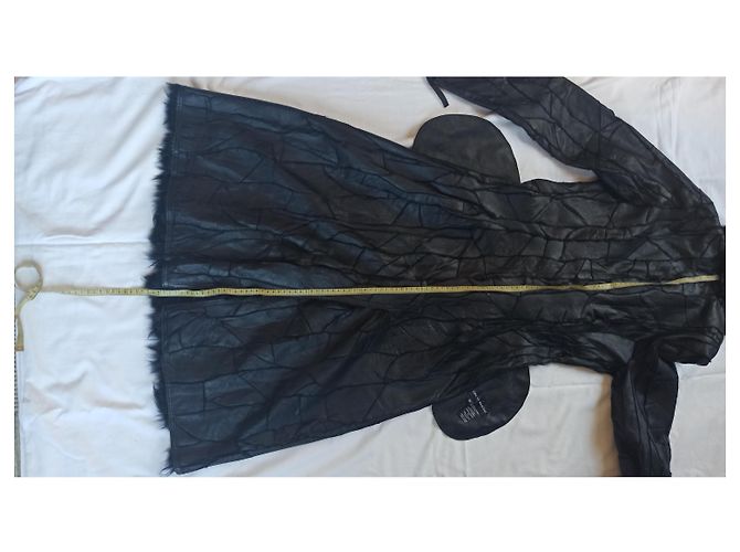 Autre Marque Cappotto in pelle d'agnello nero Ines and Marshal - vista 15