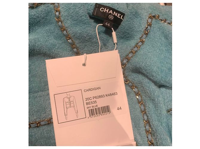 Giacca Chanel Blu Azur in cotone e poliammide Taglia 44 - vista 4