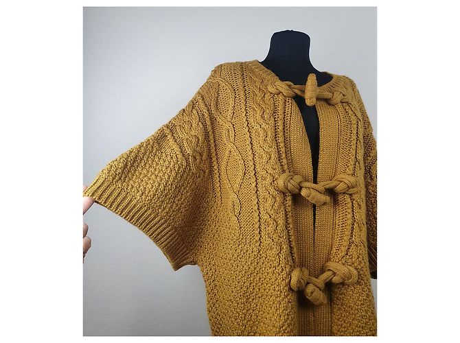 Sessun Cardigan Gelb Wolle und Alpaka - Ansicht 2