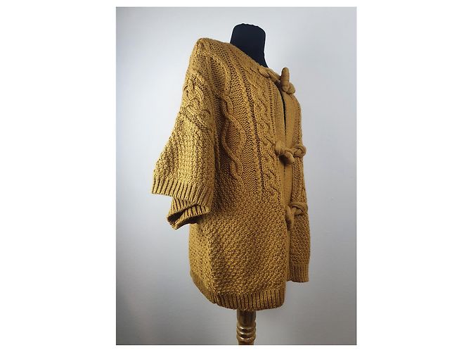 Sessun Cardigan Gelb Wolle und Alpaka - Ansicht 3
