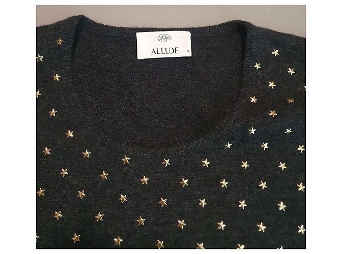 Suéter Allude de mistura de cashmere e lã cinza - vista 5