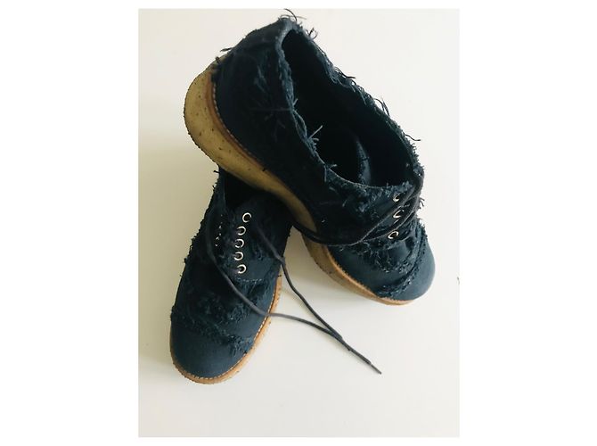 Chanel Oxford-Schnürschuhe Marineblau - Ansicht 18