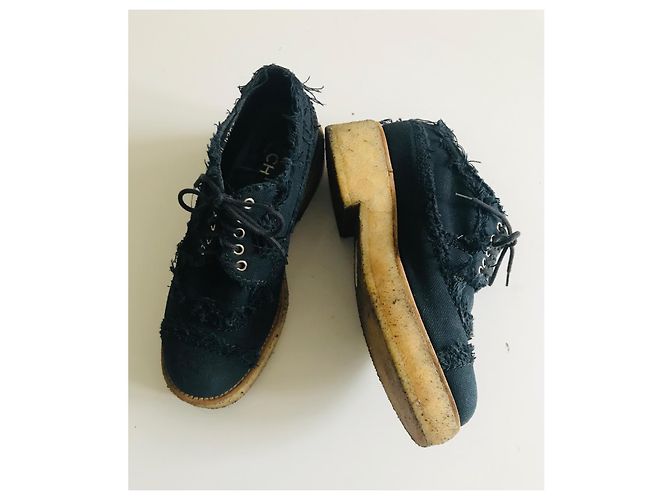 Chanel Oxford-Schnürschuhe Marineblau - Ansicht 5