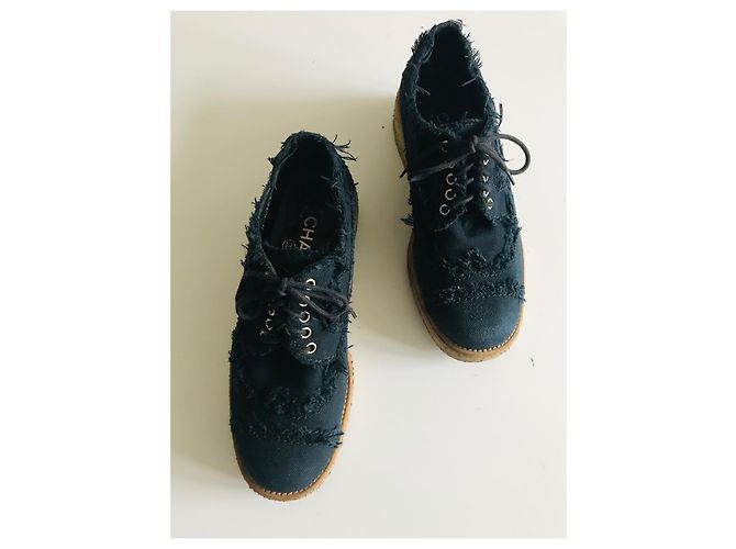 Chanel Oxford-Schnürschuhe Marineblau - Ansicht 9