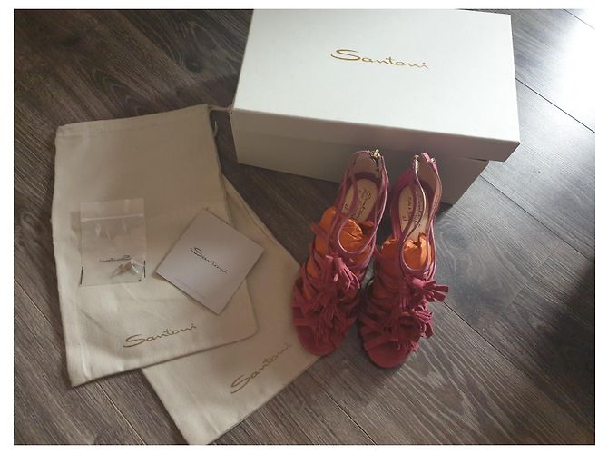 Sandali Santoni in pelle fucsia Fuschia - vista 2