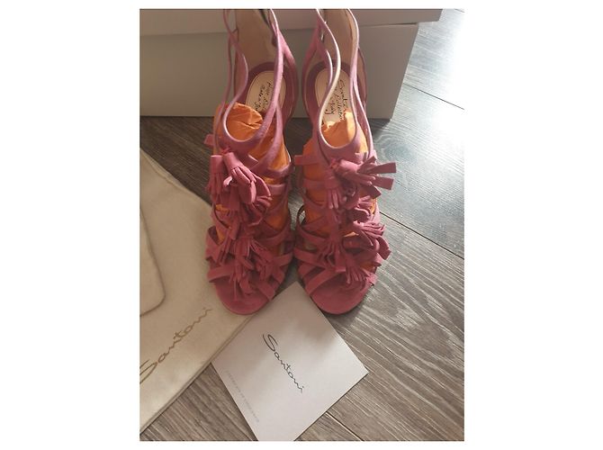 Sandali Santoni in pelle fucsia Fuschia - vista 4