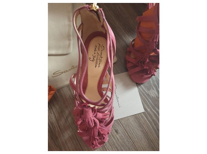 Sandali Santoni in pelle fucsia Fuschia - vista 5