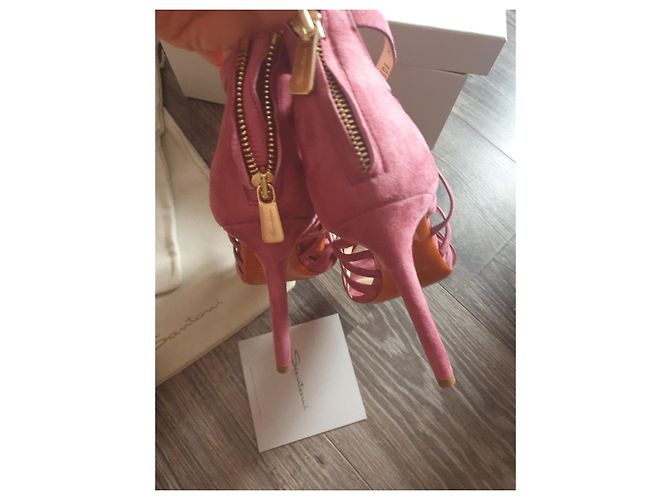 Sandali Santoni in pelle fucsia Fuschia - vista 8