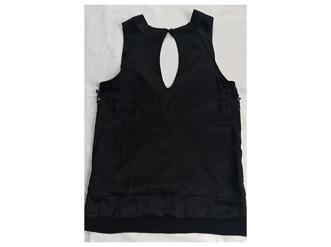 Top Nero con Paillettes a Incrocio Pinko - vista 2