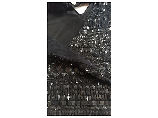 Top Nero con Paillettes a Incrocio Pinko - vista 3