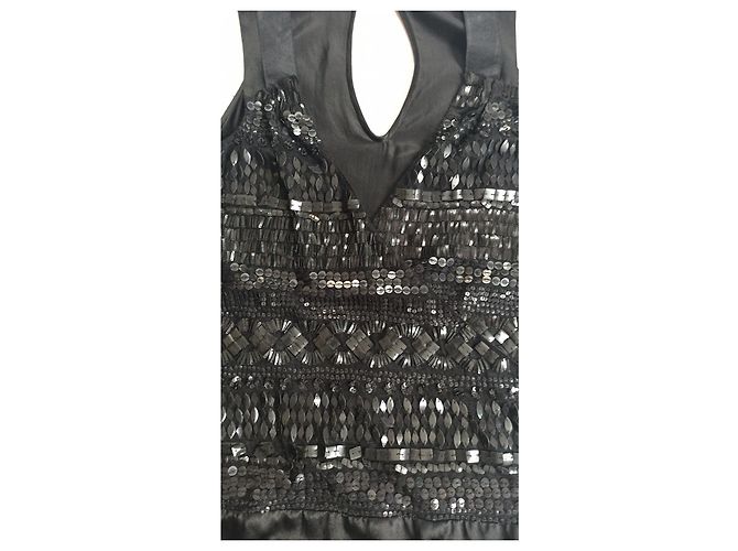 Top Nero con Paillettes a Incrocio Pinko - vista 4