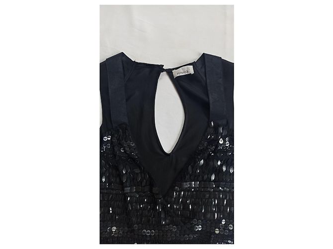 Top Nero con Paillettes a Incrocio Pinko - vista 5