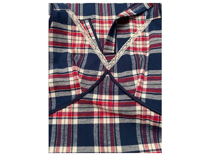 R13 Sovravestito in cotone a quadretti blu rosso ecru Crudo - vista 7