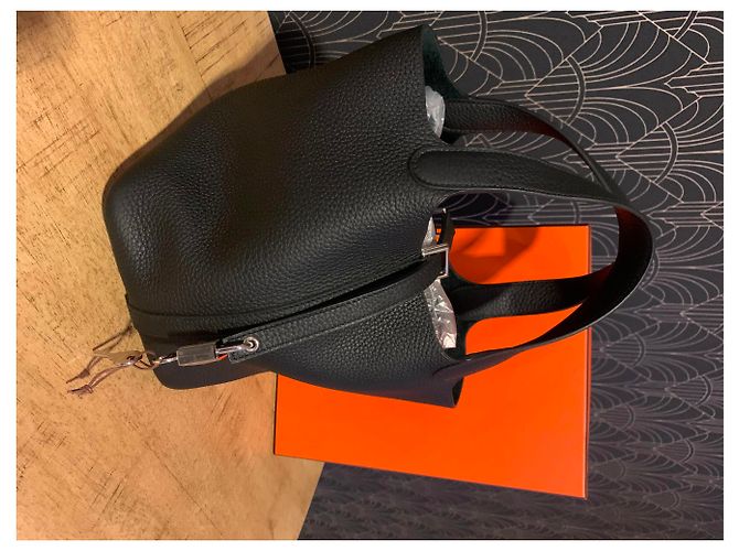 Hermès Picotin 18 Nero in pelle Taurillon Clemence - vista 5