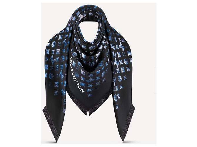 Louis Vuitton Monogram Flight Mode Seidenschal Blau - Ansicht 2