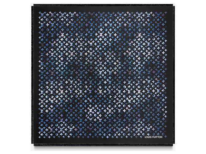 Louis Vuitton Monogram Flight Mode Seidenschal Blau - Ansicht 3