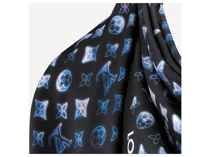 Louis Vuitton Monogram Flight Mode Seidenschal Blau - Ansicht 4