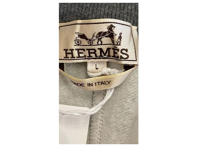 Hermès hermes Pantalone da jogging dettaglio in pellenuovo Grigio - view 6