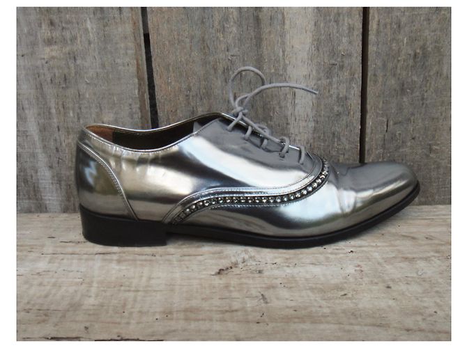Lanvin p Oxford metallizzata 39 Argento - vista 2