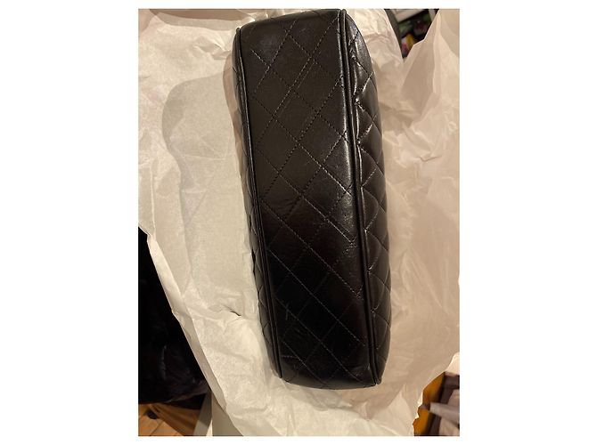 Chanel Große Shopping Tasche Schwarz Leder - Ansicht 3