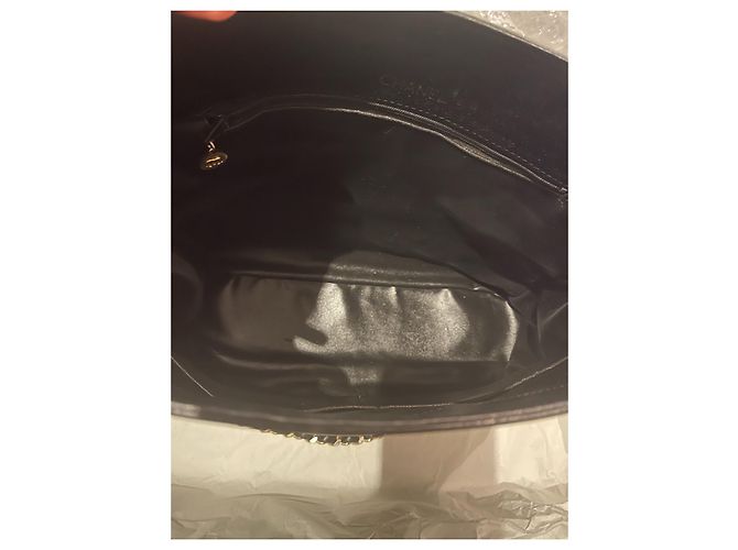 Chanel Große Shopping Tasche Schwarz Leder - Ansicht 4