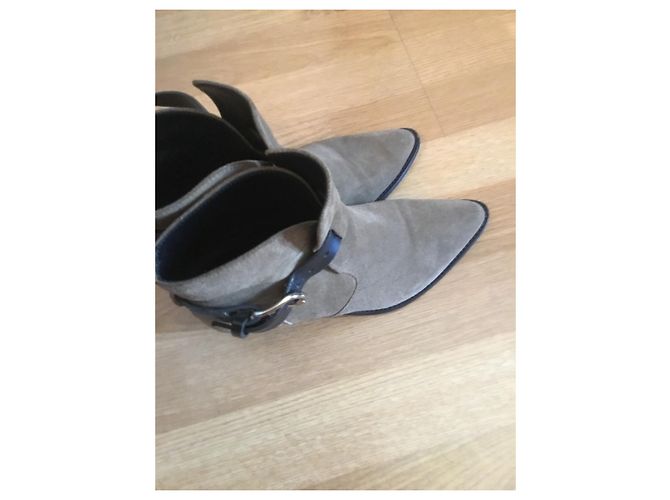 Stivaletti Isabel Marant in pelle kaki 38 Cachi - vista 2