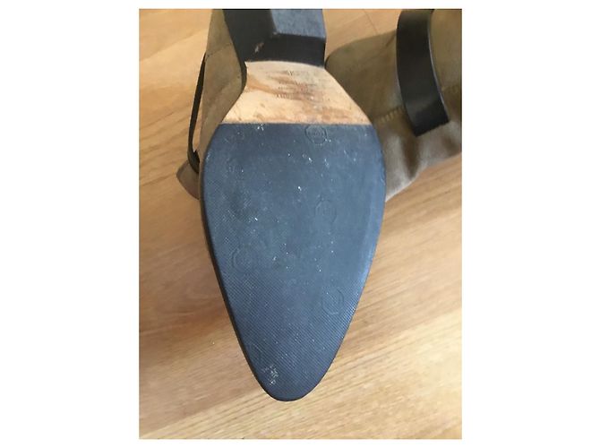 Stivaletti Isabel Marant in pelle kaki 38 Cachi - vista 3