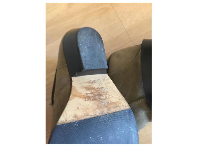 Stivaletti Isabel Marant in pelle kaki 38 Cachi - vista 4