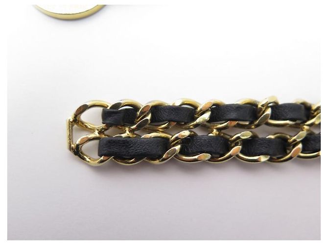 VINTAGE CHANEL KETTE & LEDERGÜRTEL CC MEDAILLON 80 GOLDMETALLGÜRTEL Golden - Ansicht 4