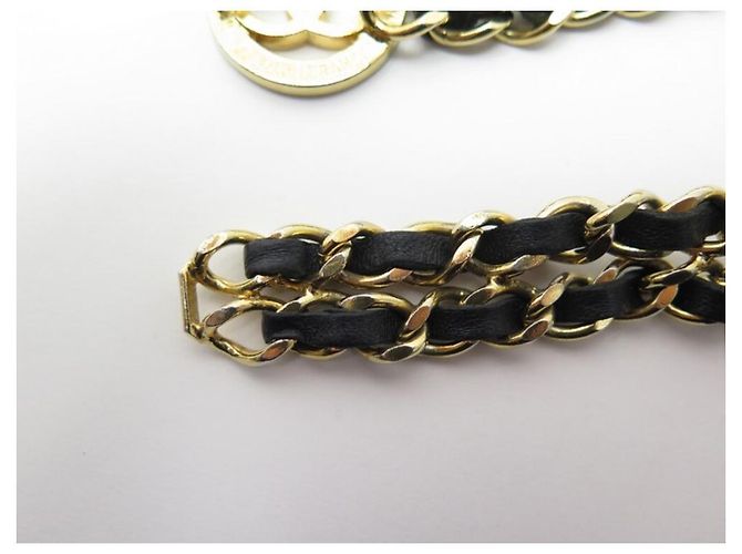 VINTAGE CHANEL KETTE & LEDERGÜRTEL CC MEDAILLON 80 GOLDMETALLGÜRTEL Golden - Ansicht 5