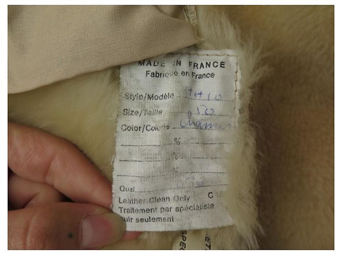 Hermès HERMES JACKET SIZE JACKET 50 M IN LAMB LEATHER RETURNS SHEARLING COAT Beige - view 3