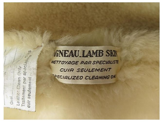 Hermès HERMES JACKET SIZE JACKET 50 M IN LAMB LEATHER RETURNS SHEARLING COAT Beige - view 4