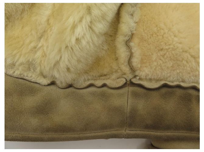 Hermès HERMES JACKET SIZE JACKET 50 M IN LAMB LEATHER RETURNS SHEARLING COAT Beige - view 6