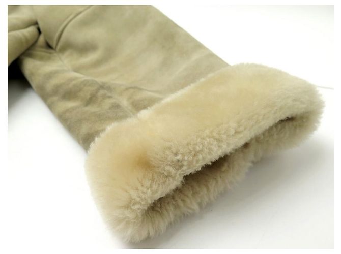 Hermès HERMES JACKET SIZE JACKET 50 M IN LAMB LEATHER RETURNS SHEARLING COAT Beige - view 7
