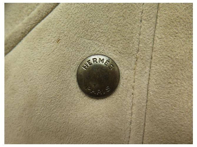 Hermès HERMES JACKET SIZE JACKET 50 M IN LAMB LEATHER RETURNS SHEARLING COAT Beige - view 9